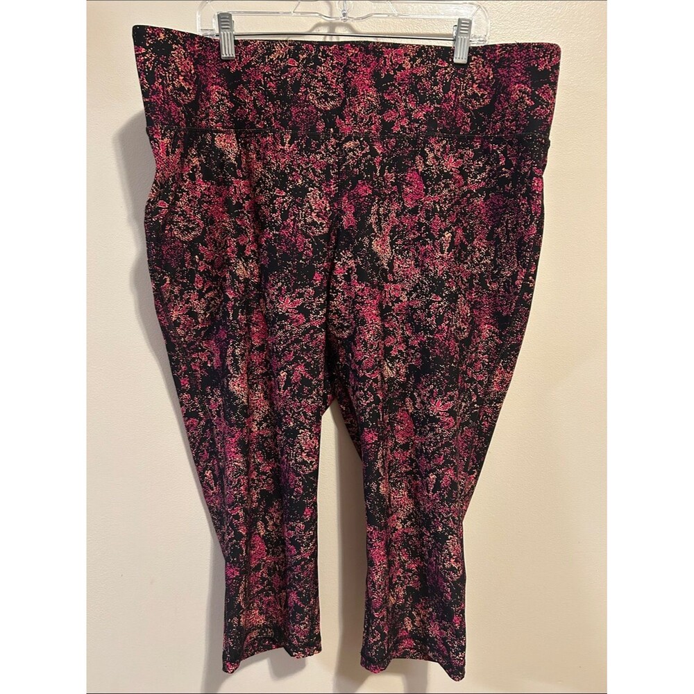 Lane Bryant LIVI Active Leggings Womens 22 24 Plus Capri High Rise Printed Pink